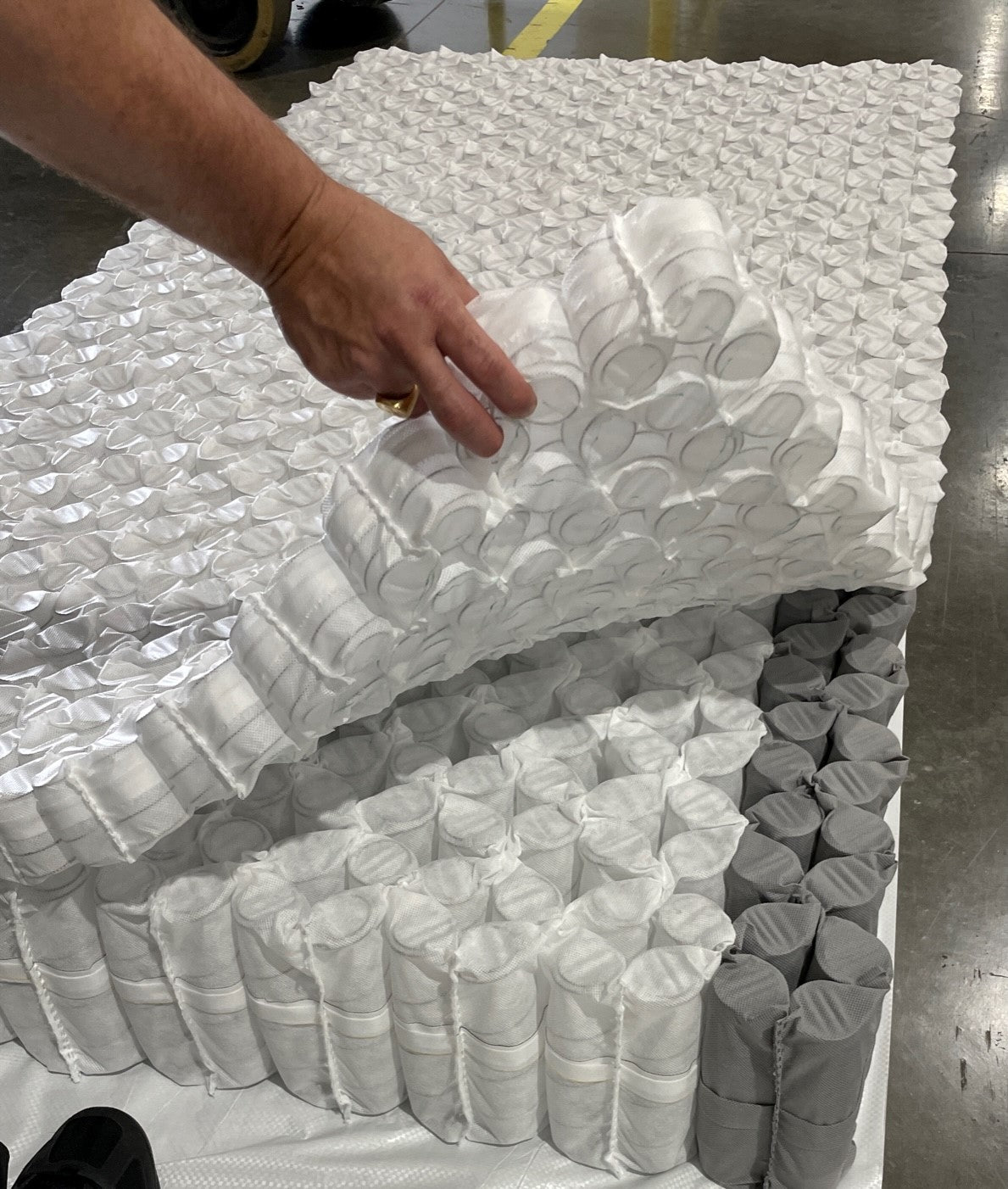 DIY pocket coil mattress bundle, QuadCoil unit showing layered coil construction